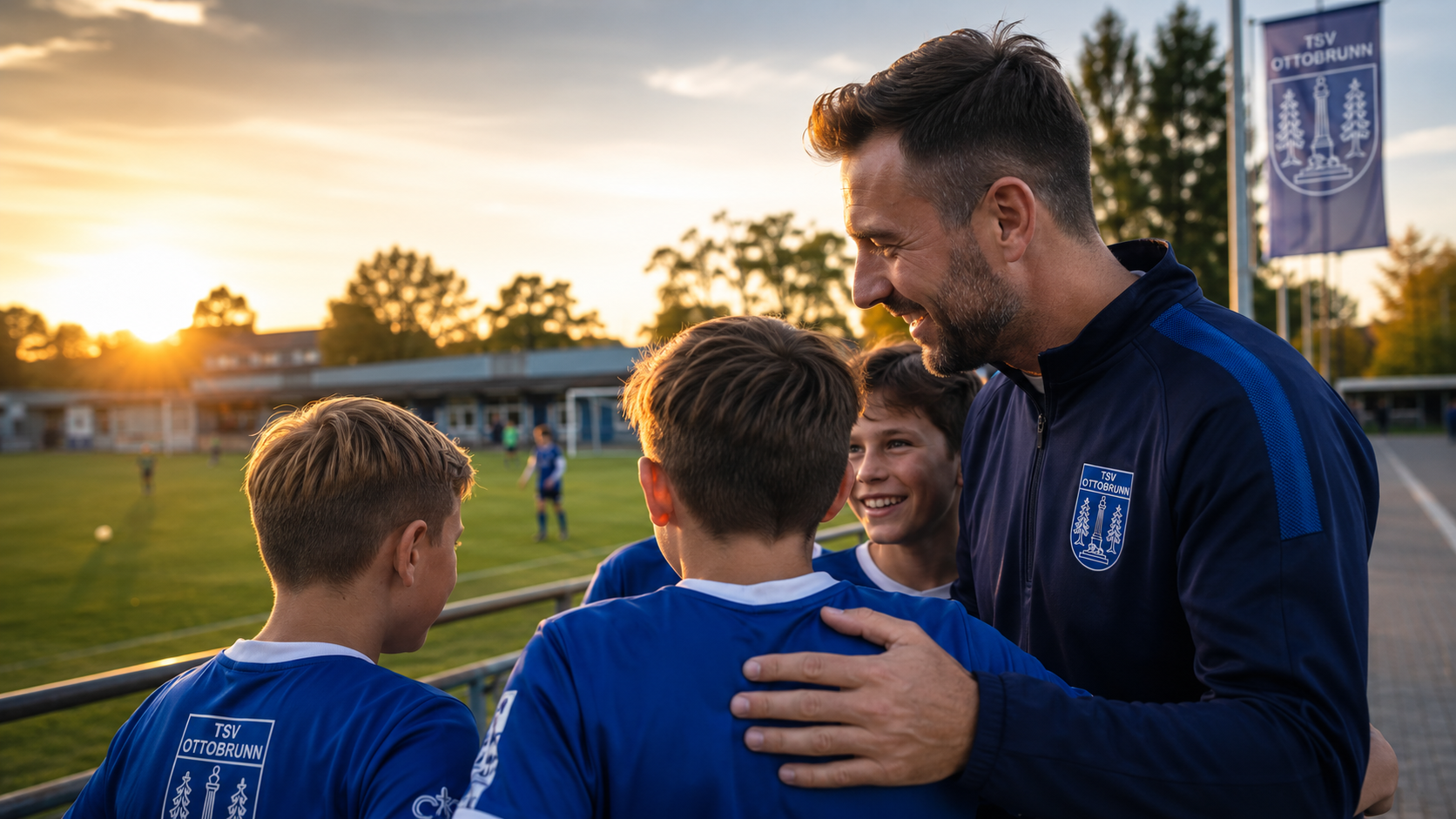Trainer und junge Spieler des TSV Ottobrunn am Haidgraben
